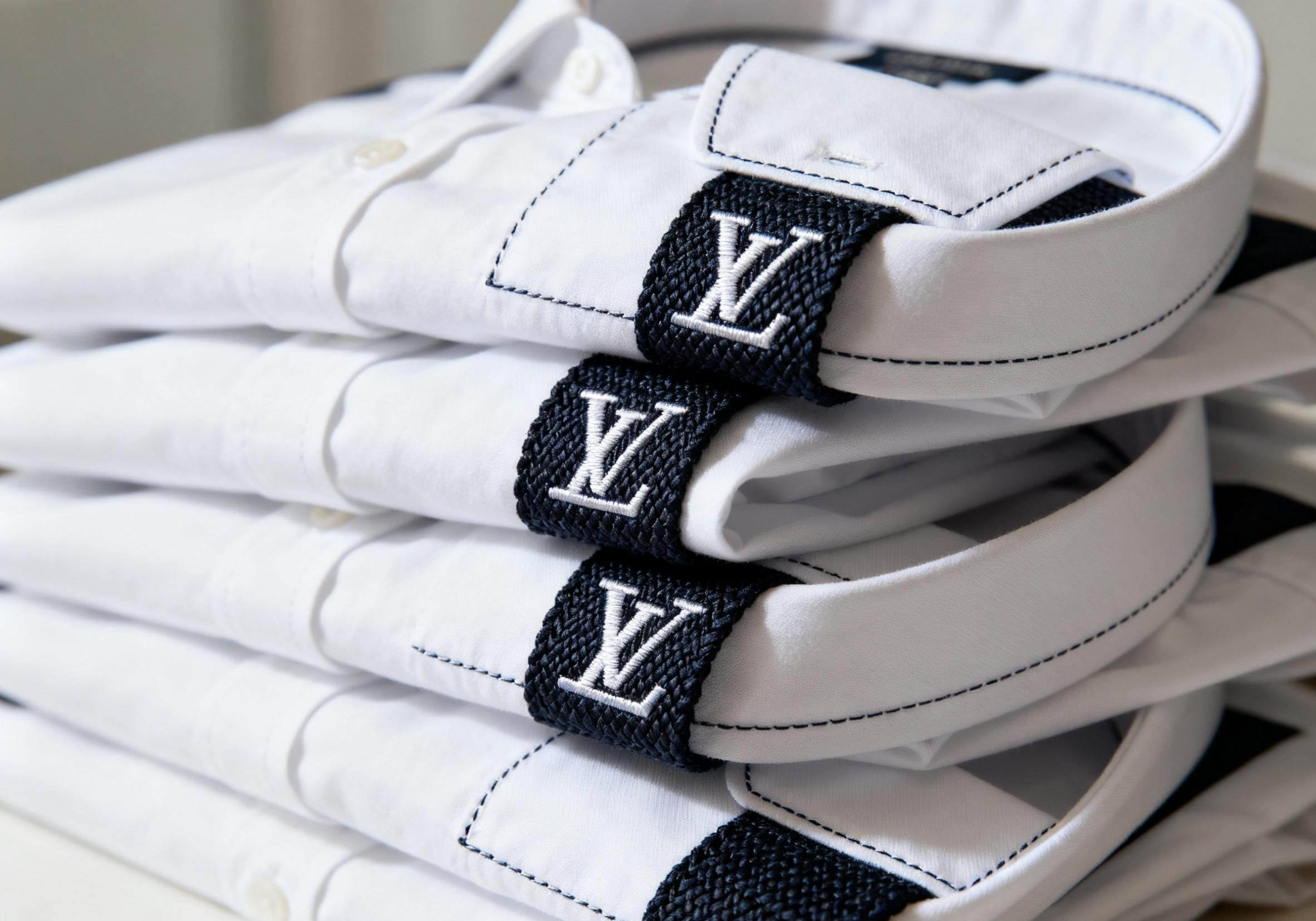 Shirt neck tags with brand logo